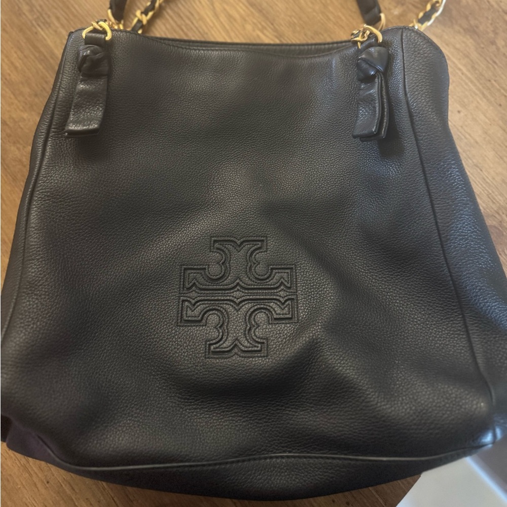 Black Leather Tote Bag